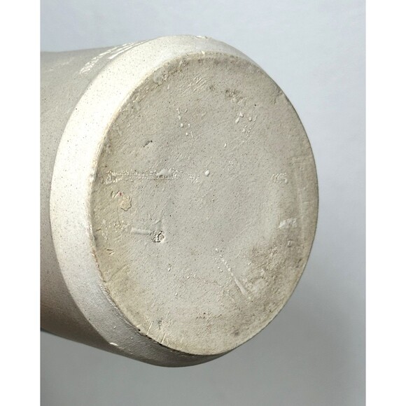 Williamsburg Pottery Vintage 1996 WPF Vase Utensil Holder Blue Flower VA Factory - Picture 4 of 8